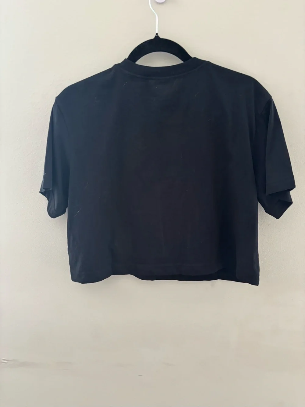 Nike Black Women’s Crop Tee with White Logo Size XS
